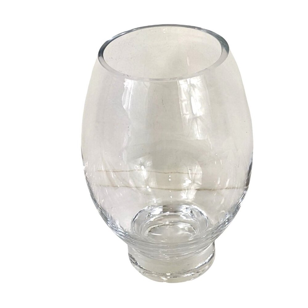 Clear Glass Vase With Rounded Design & Thick Base C152